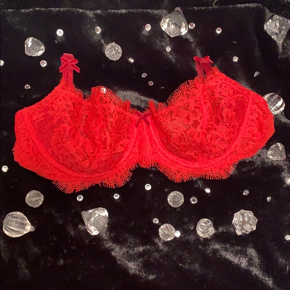 Gorgeous Red Unlined Lace Bra. - Picture 1 of 1